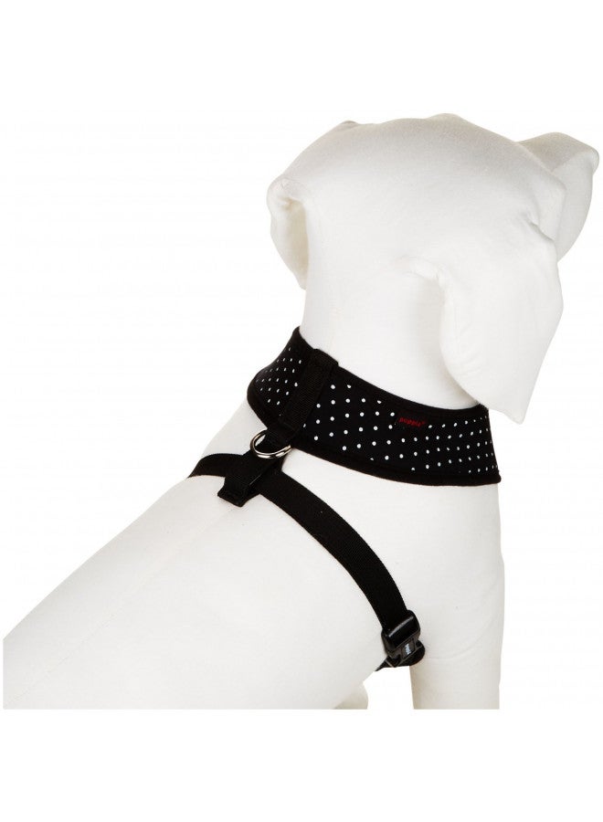 PUPPIA Puppia Dotty Dog Harness Over-The-Head No Pull No Choke Walking Training Adjustable for Small & Medium Dog, Medium, Black  - Image 1