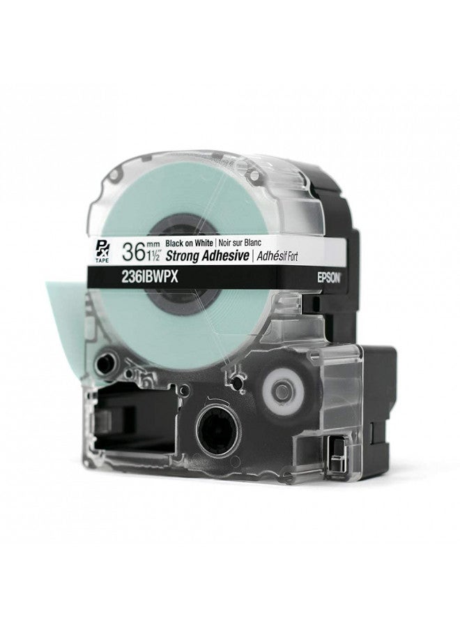 LABELWORKS Epson LABELWORKS 236IBWPX PET (Polyester) Tape Cartridge - Black on White Strong Adhesive Industrial Label Maker Tape - 1.5" (36MM) Wide, 30 ft - Image 2