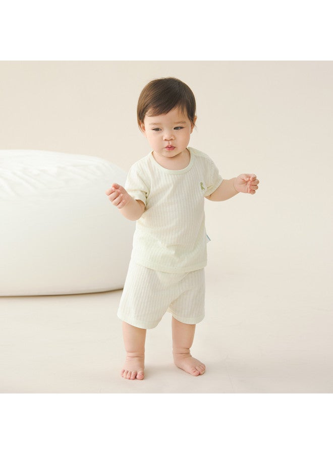 Tongtai Baby Underwear Set Summer Pure Cotton Baby Clothes Children's Lightweight Homewear Underwear Short Sleeves Shorts - Image 3