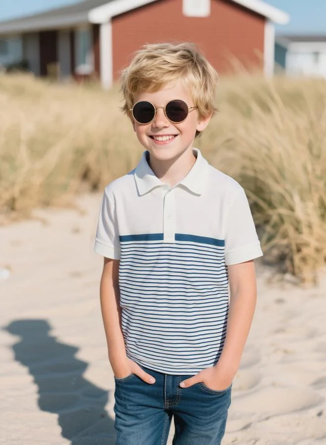 تايك تو Take Two Boys Striped Polo T-Shirt