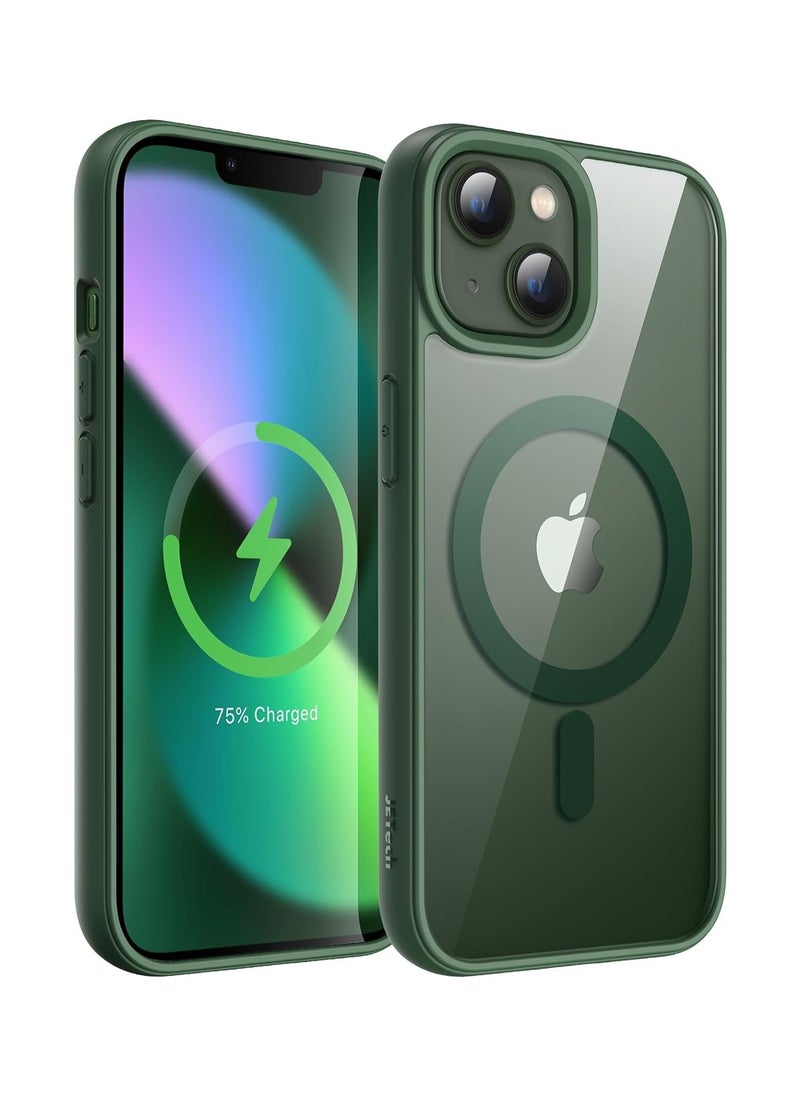 Denx - Magnetic Case for iPhone 13 And iPhone 14 Case, Compatible with MagSafe, Plating Luxury Cover, Clear Soft TPU Shockproof Protective Phone Case, (Green) - Image 1