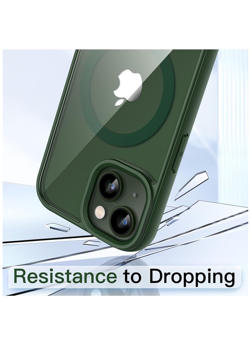 Denx - Magnetic Case for iPhone 13 And iPhone 14 Case, Compatible with MagSafe, Plating Luxury Cover, Clear Soft TPU Shockproof Protective Phone Case, (Green) - Image 1