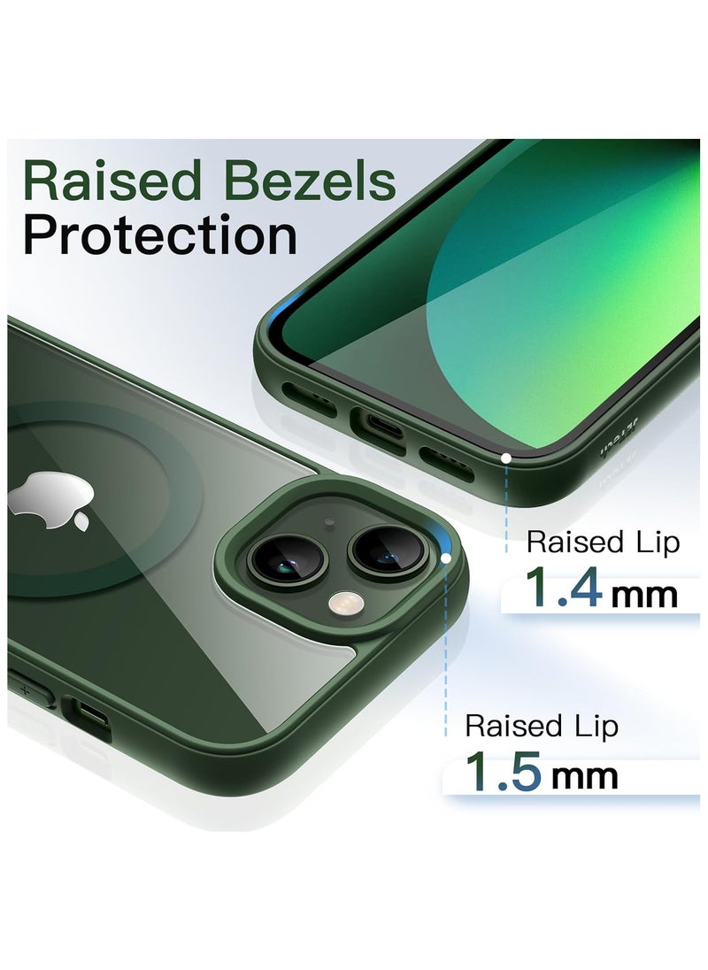 Denx - Magnetic Case for iPhone 13 And iPhone 14 Case, Compatible with MagSafe, Plating Luxury Cover, Clear Soft TPU Shockproof Protective Phone Case, (Green) - Image 1