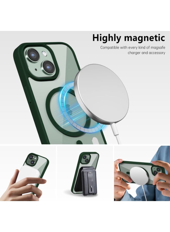 ACLIX Magnetic Case for iPhone 13 And iPhone 14 Case, Compatible with MagSafe, Plating Luxury Cover, Clear Soft TPU Shockproof Protective Phone Case, (Green) - Image 3