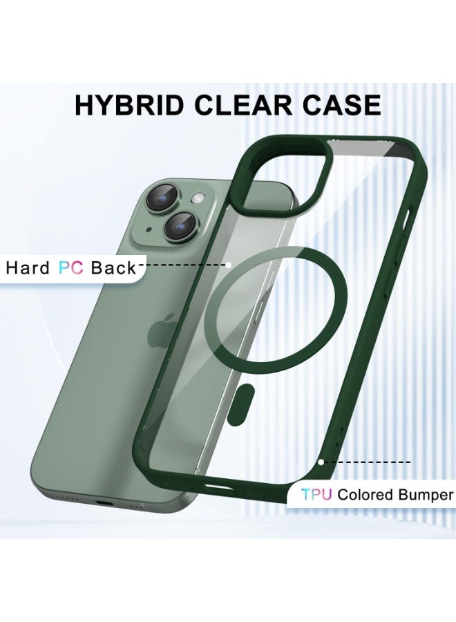 ACLIX Magnetic Case for iPhone 13 And iPhone 14 Case, Compatible with MagSafe, Plating Luxury Cover, Clear Soft TPU Shockproof Protective Phone Case, (Green) - Image 2