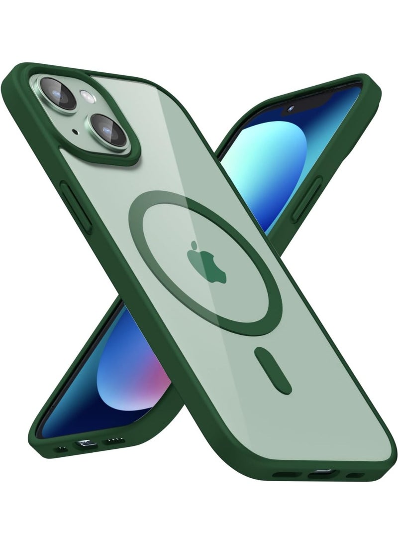 ACLIX Magnetic Case for iPhone 13 And iPhone 14 Case, Compatible with MagSafe, Plating Luxury Cover, Clear Soft TPU Shockproof Protective Phone Case, (Green) - Image 1
