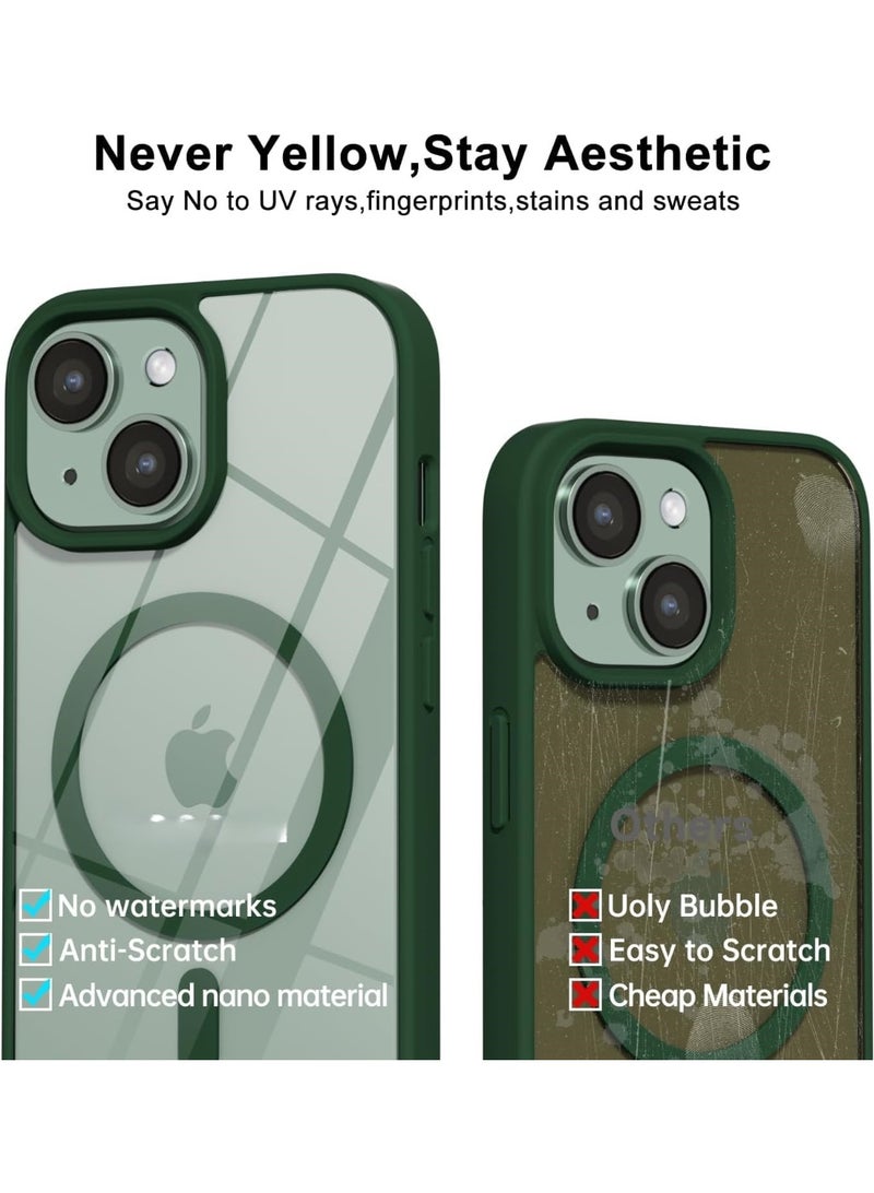ACLIX Magnetic Case for iPhone 13 And iPhone 14 Case, Compatible with MagSafe, Plating Luxury Cover, Clear Soft TPU Shockproof Protective Phone Case, (Green) - Image 4