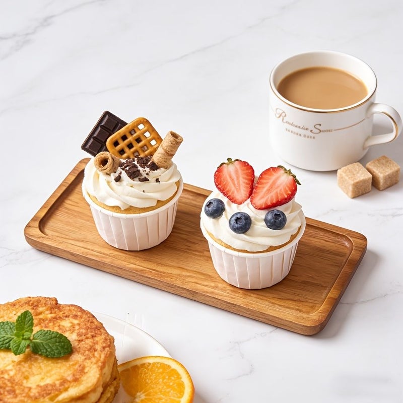 Minimalist Oval Dessert Tray Wooden Food Display Plate For Afternoon Tea Cake And Snacks - Image 4