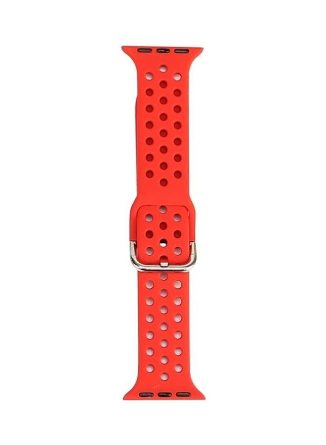 NIBEMINENT Replacement Watchband For Apple Watch Series 7/6/5/4/3/2/1/SE 42/44/45mm Red - Image 1