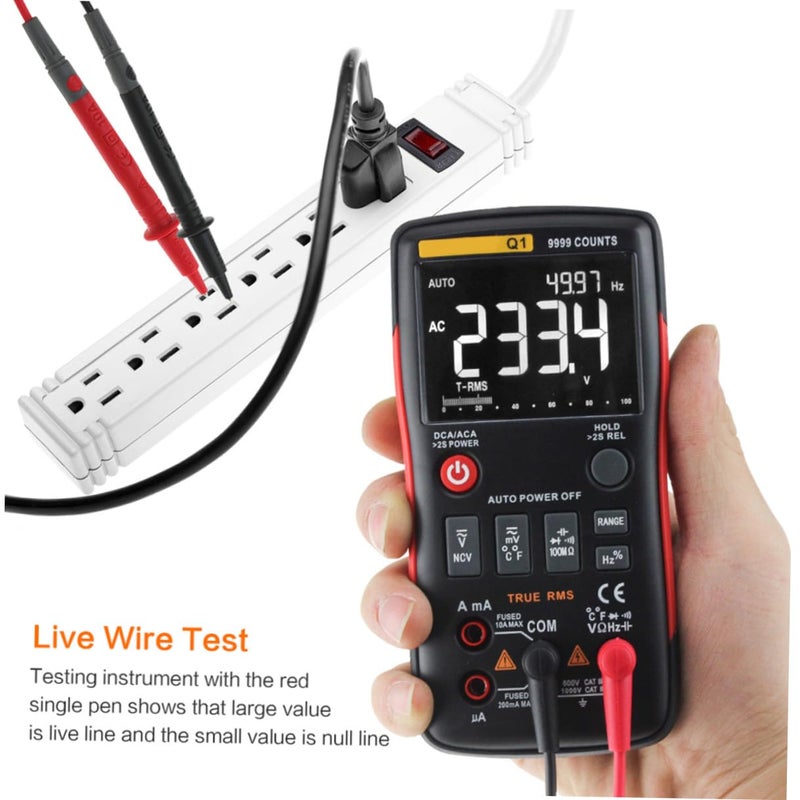 Auto Ranging Digital Multimeter Measures Voltage Current Resistance Capacitance Frequency Temperature NCV Diode Continuity Tester - Image 4