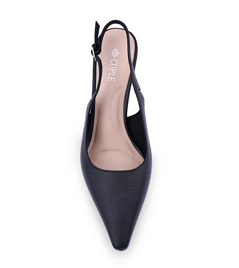 كابلي Womens textured slingback strap heeled shoes