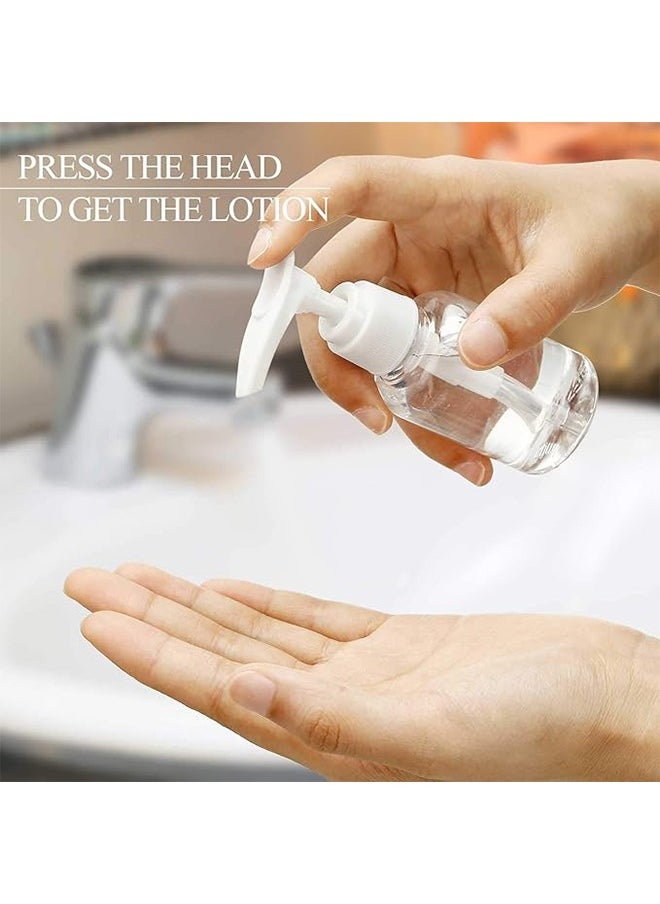 Generic 4 Pieces Transparent Travel Bottles Pump Bottle Lotion Dispenser Bottle Plastic Foamer Bottle Clear Pump Dispenser Mini Travel Pump Bottle for Cleaning Cosmetics Packaging Shampoo (White 50 ml)  - Image 5