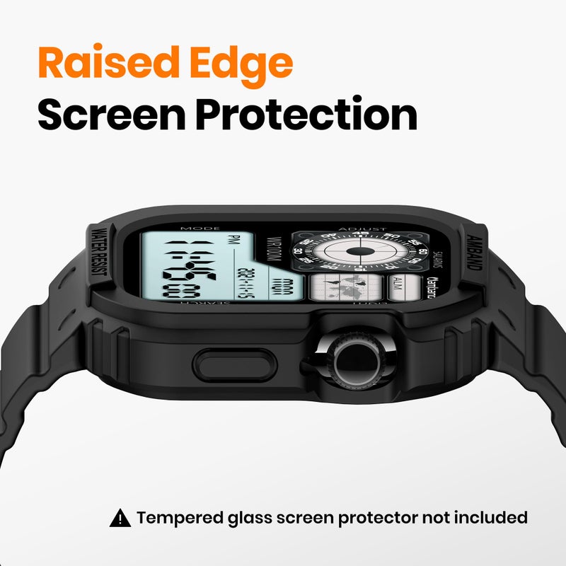 amBand Rugged Case with Band for Apple Watch Series 10 11 46mm, Shockproof & Protective Sport Bumper Cover, Lightweight & Comfortable Strap for Men & Women, Matte Black - Image 4