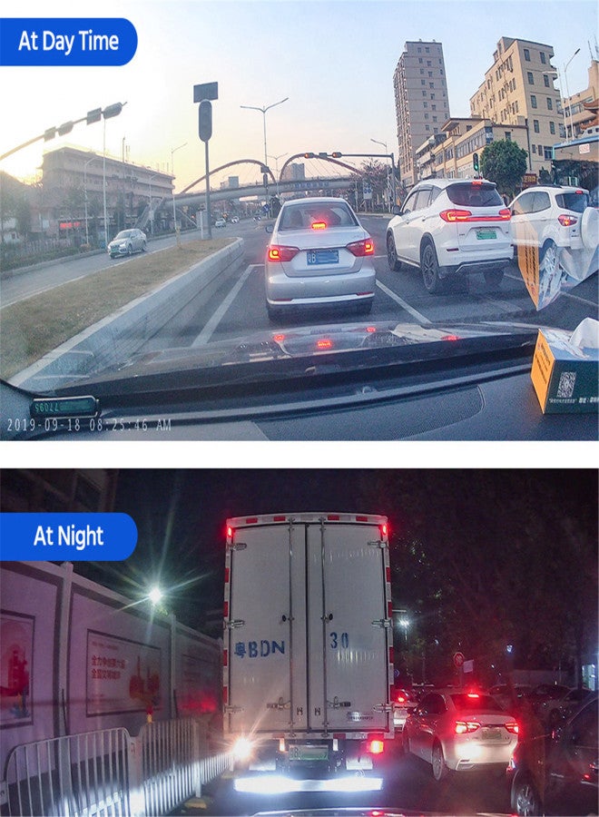 2048P DVR Dash Camera Front & Rear Dual Camera Driving Recorder with 10 Inch Touchscreen 170° Wide Angle Support Clear Night-Vision Parking Monitor Motion Detection Collision Locking Loop Recording - Image 2