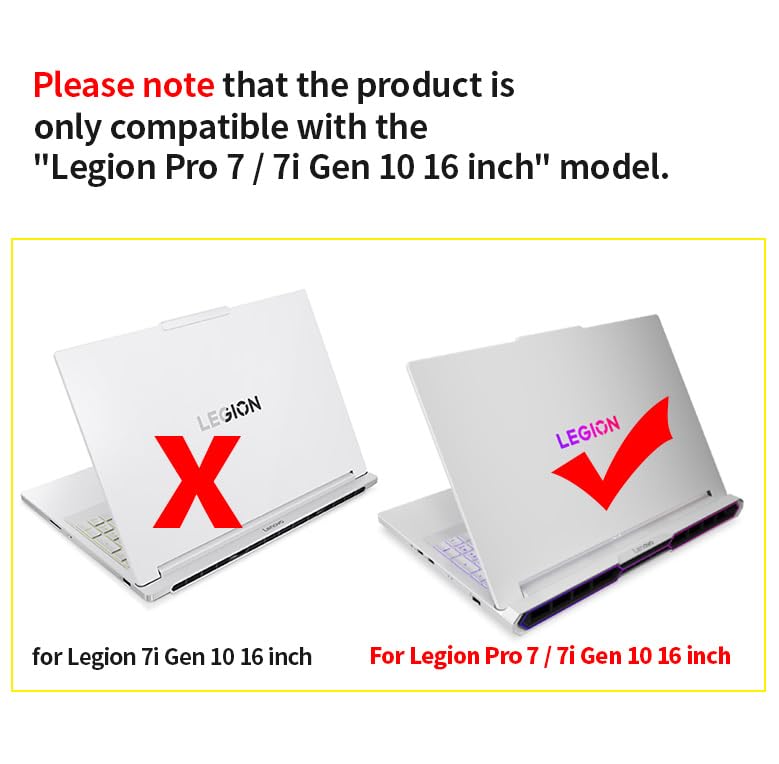 IMMOENUC Laptop Case Set for 2025 Legion Pro 7i / 7 Gen 10 Intel/AMD 16" Scratch-Resistant & Drop-Resistant Hard Shell Frosted Transparentâ€‹ Protective Cover + Keyboard Cover - Image 2