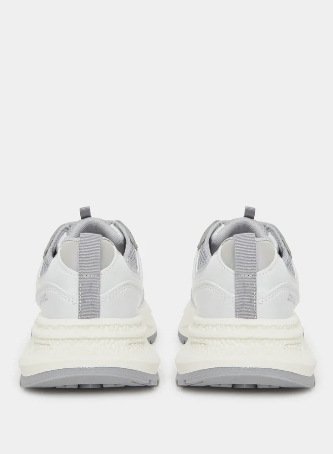 Styli Styli Textured Lace Up Sneakers