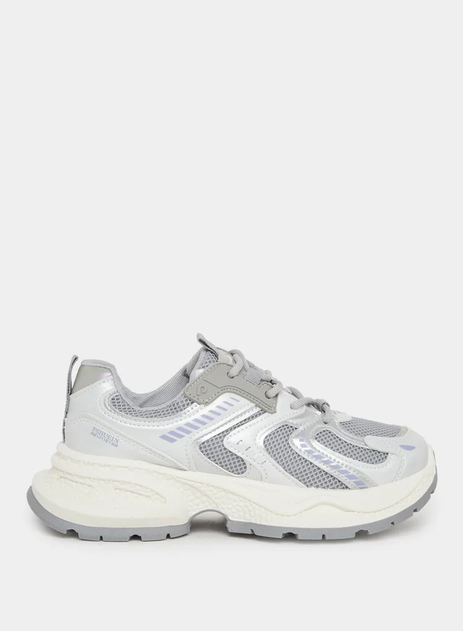 Styli Styli Textured Lace Up Sneakers