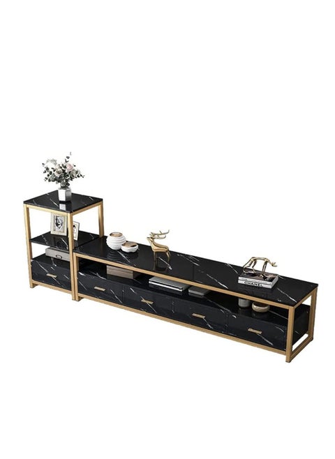 Modern TV cabinet, simple TV cabinet, modern TV table, living room background storage cabinet (black)