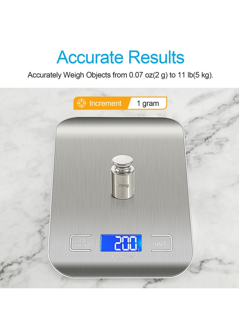 Excefore Kitchen Food Scale, Highly Accurate Digital Food Scale, Suitable for Weight Loss, Dieting, Baking, Cooking, Meal Prep, Coffee - Image 3