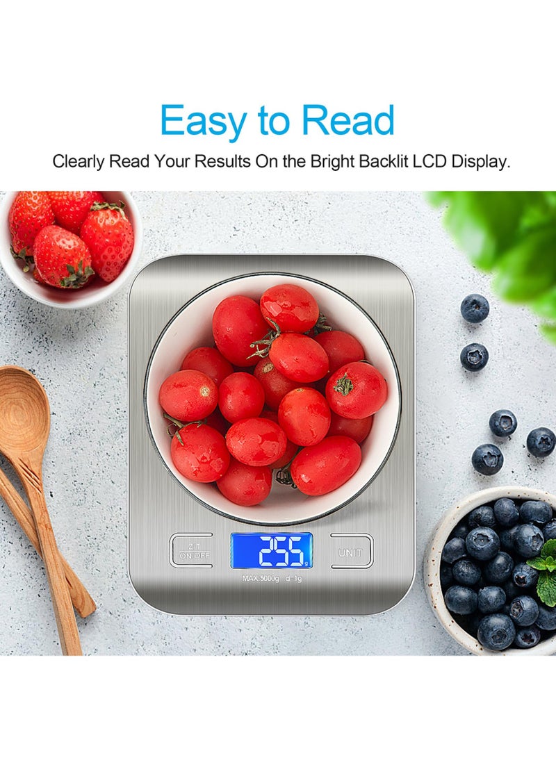 Excefore Kitchen Food Scale, Highly Accurate Digital Food Scale, Suitable for Weight Loss, Dieting, Baking, Cooking, Meal Prep, Coffee - Image 2