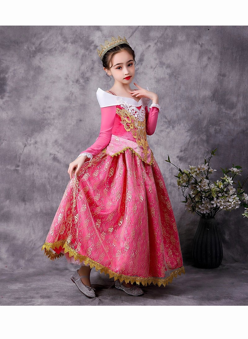 Loquat Princess Aurora Princess Dress Up Costume Ball Gown Toddler Girl Cosplay - Image 4