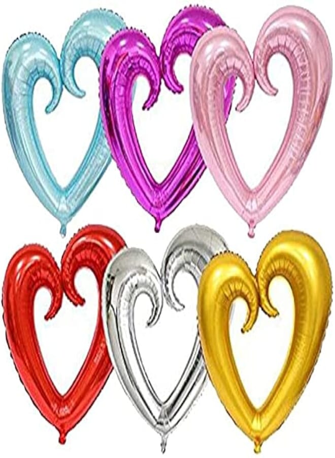 Secret 6pcs Heart Foil Balloons, 18inch Color Romantic Heart Mylar Balloons for Baby Shower Wedding Decorations Love Balloons Party Decorations , 2725611873055