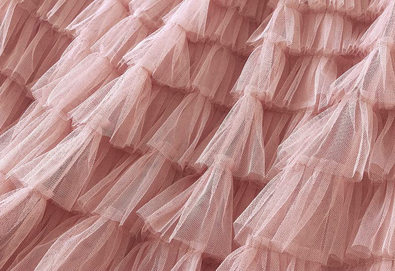 Gratoryna Womens Long Maxi Tulle Skirt A Line Ruffle Mesh High Waisted Tiered Layered Skirts Petticoat(Pink-S) - Image 4