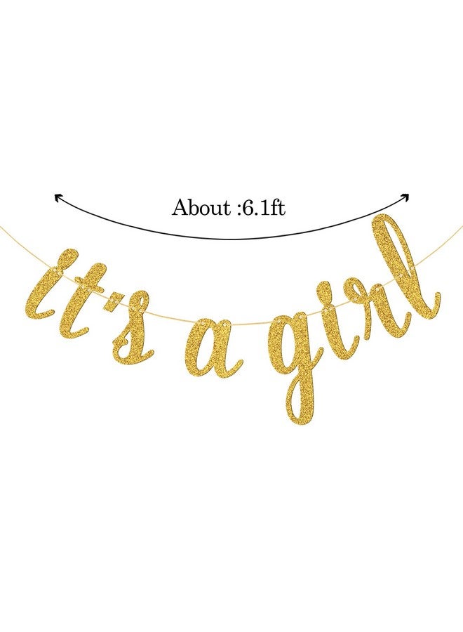 WeBenison It's a Girl Banner for Baby Girl 1st Birthday Baby Shower Bunting Gender Reveal Party Decoration Supplies(Gold Glitter) - Image 4