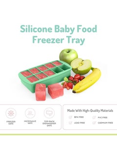 melii Silicone Baby Food Freezer Tray, 2 Oz, Mint  - Image 2