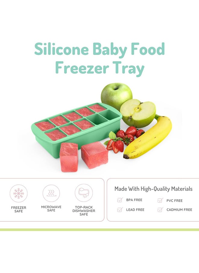 melii Silicone Baby Food Freezer Tray, 2 Oz, Mint  - Image 2