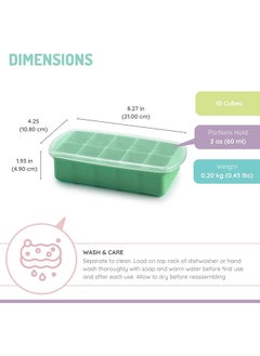 melii Silicone Baby Food Freezer Tray, 2 Oz, Mint  - Image 3