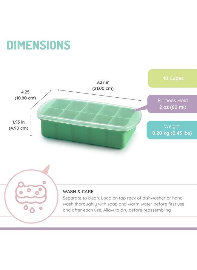 melii Silicone Baby Food Freezer Tray, 2 Oz, Mint  - Image 3