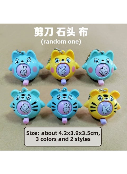 Creative Rock Scissors Paper-Scissors-Paper-Scissors-Scissors-Scissors-Scissors-Paper-Scissors-Scissors-Scissors-Eggs-Gashbuckles-Egg-Gashbuckles-Toys Cartoon Animal Keychain Children's Gift-Color:Tiger Puppy Guessing Eggs (random One)