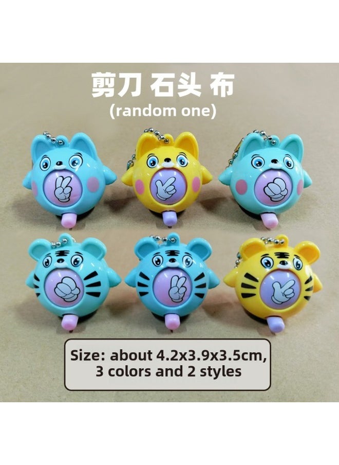 Creative Rock Scissors Paper-Scissors-Paper-Scissors-Scissors-Scissors-Scissors-Paper-Scissors-Scissors-Scissors-Eggs-Gashbuckles-Egg-Gashbuckles-Toys Cartoon Animal Keychain Children's Gift-Color:Tiger Puppy Guessing Eggs (random One)