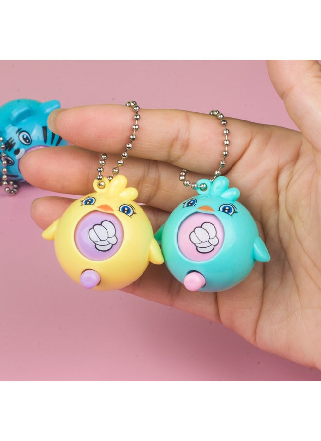 Creative Rock Scissors Paper-Scissors-Paper-Scissors-Scissors-Scissors-Scissors-Paper-Scissors-Scissors-Scissors-Eggs-Gashbuckles-Egg-Gashbuckles-Toys Cartoon Animal Keychain Children's Gift-Color:Tiger Puppy Guessing Eggs (random One)