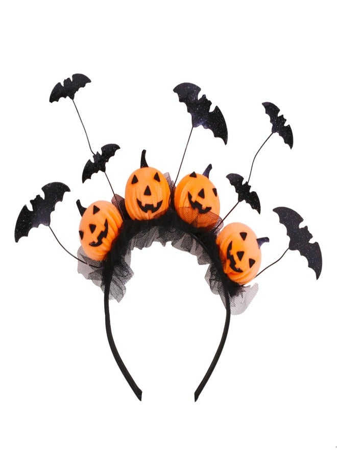 PinkSheep Mouse Ears Headband for Women,Halloween Light Up Cute Hair Band for Adult Kids for Party Cosplay Costume Decor (Pumpkin bat) - Image 1