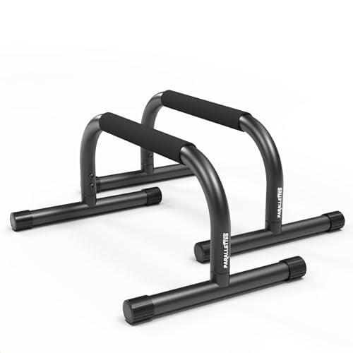 Lebert Fitness Parallette Bars Black – Push Up & Dip Bars for Calisthenics, Bodyweight Training, L-Sits & Handstands – Heavy Duty Steel with Non-Slip Foam Grips - Image 1