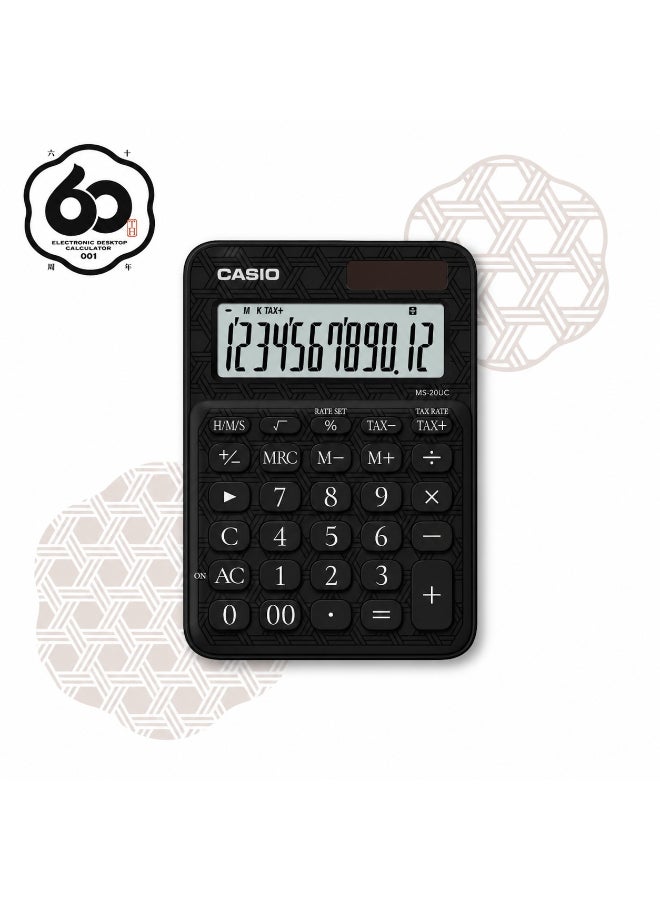 آلة حاسبة مكتبية كاسيو MS-20UC-BK-W-DC
