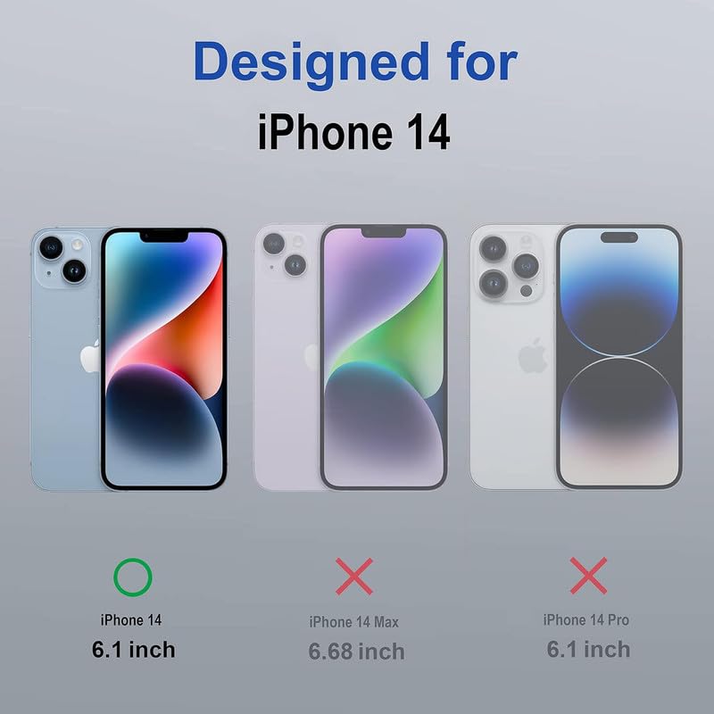 AIBEX® Clear Mag-Saf Case for iPhone 14 | Strong Magnetic Lock, Anti-Yellowing Transparent Back Cover | Military-Grade Drop Protection | Slim Lightweight Cover with Camera Guard - Crystal - Image 5