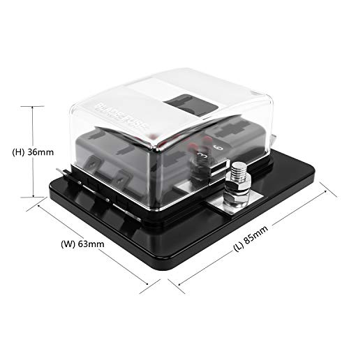 BAITHNA 6 Way DC 12~32V Blade Fuse Box Holder Fuse Block with LED Warning Light Protection Cover for Automotive Car Boat Marine Trike with Detailed Instruction Manual - Image 3
