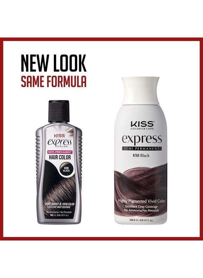 KISS - Kiss Express Semi-Permanent Hair Color 100mL (3.5 US fl.oz) (1 Count, Darkest Brown) - Image 1