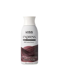 Kiss Express Semi-Permanent Hair Color 100mL (3.5 US fl.oz) (1 Count, Darkest Brown)