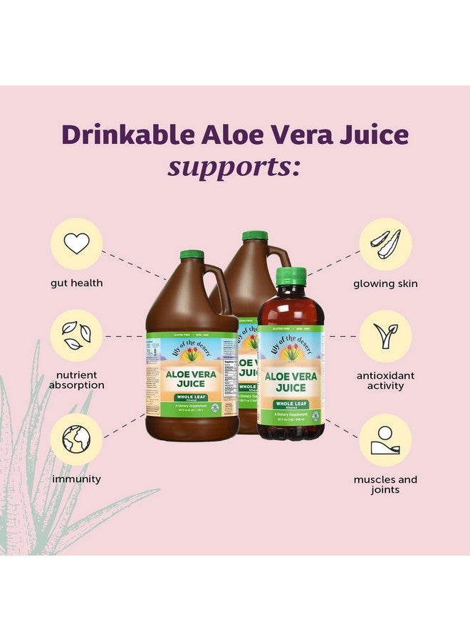 Lily Of the Desert Lily of the Desert Aloe Vera Juice - Whole Leaf Filtered Aloe Vera Drink, Non-GMO Aloe Juice with Natural Digestive Enzymes for Gut Health, Stomach Relief, Wellness, Glowing Skin, 32 Fl Oz  - Image 4