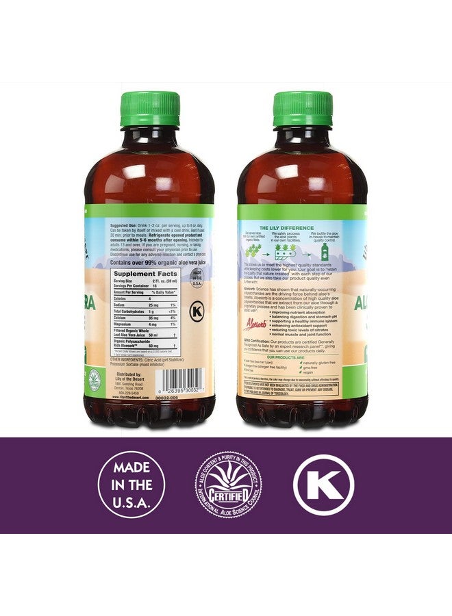 Lily Of the Desert Lily of the Desert Aloe Vera Juice - Whole Leaf Filtered Aloe Vera Drink, Non-GMO Aloe Juice with Natural Digestive Enzymes for Gut Health, Stomach Relief, Wellness, Glowing Skin, 32 Fl Oz  - Image 2