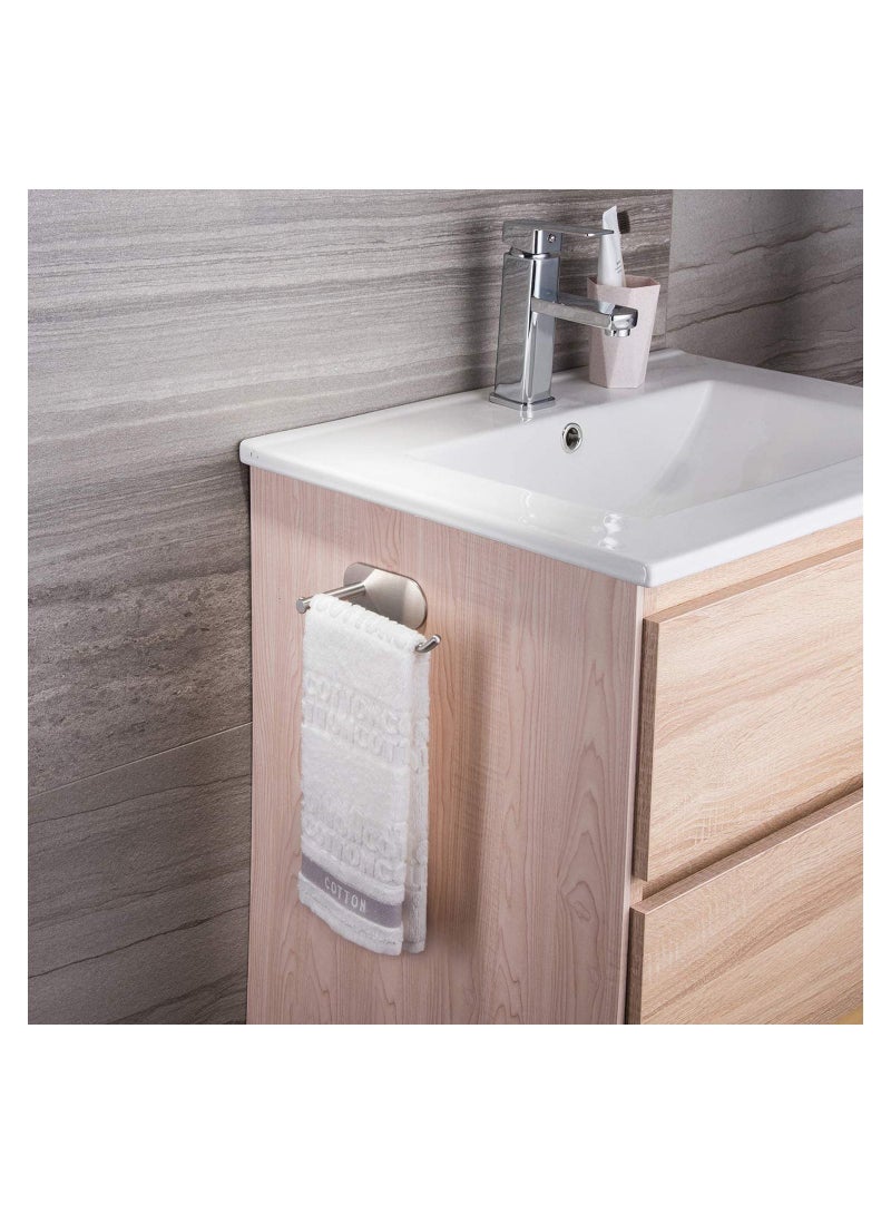 الأزرق جي دبليو Towel Ring Self Adhesive Hand Holder for Bathroom Kitchen Bar No Drilling Silver Rack SUS 304 Stainless Steel Brushed - Image 3