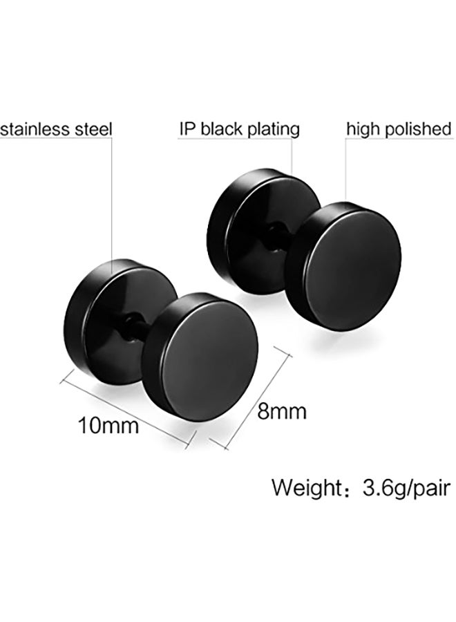 Xusamss Punk Rock Round Titanium Steel Stud Earrings - Image 3