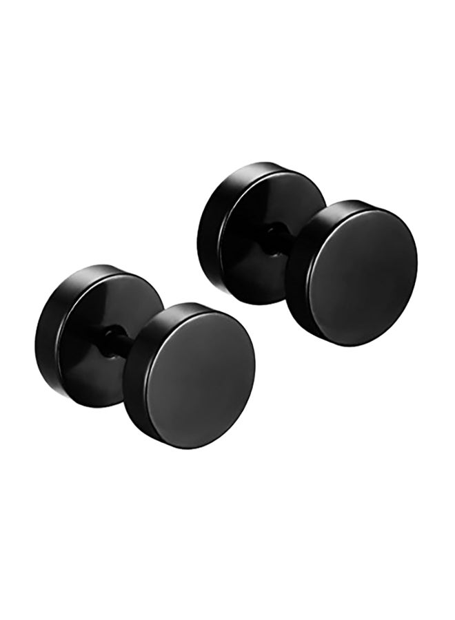 Xusamss Punk Rock Round Titanium Steel Stud Earrings - Image 1