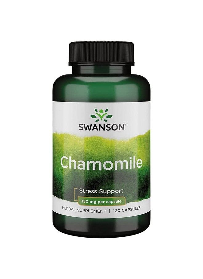 SWANSON - Chamomile Stress Support Made With German Chamomile Flower Herbal Supplement To Promote Stress Relaxation And Sleep Support Helps Easy Body And Mind (120 Capsules) - Image 1