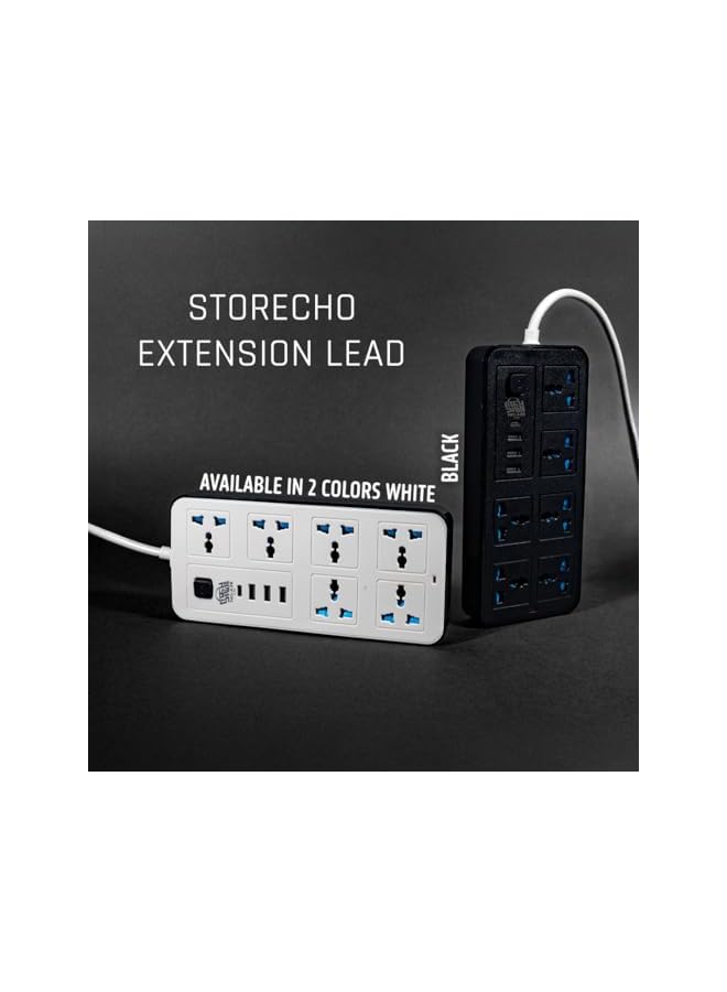 STORECHO Universal Extension Lead with 6 Gang UK Plug, 3 USB Ports, 1 Type-C Port, 1.8M Mains Strip for Home, Kitchen, Office - Power Strip with Surge & Overload Protection - Image 4