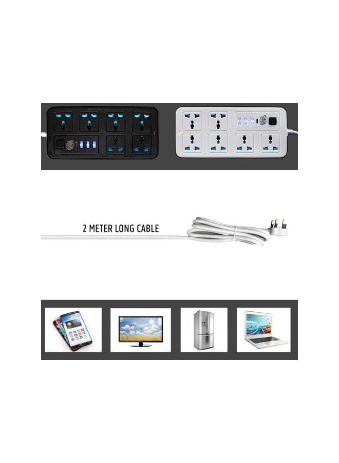 STORECHO Universal Extension Lead with 6 Gang UK Plug, 3 USB Ports, 1 Type-C Port, 1.8M Mains Strip for Home, Kitchen, Office - Power Strip with Surge & Overload Protection - Image 3